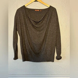 525 America | cashmere wool blend | cowl neck | long sleeve | grey | sweater | s